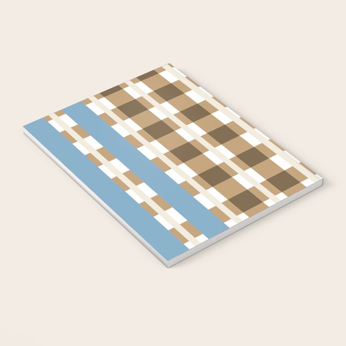 Camel Blue Modern Plaid Notebook Gallery Image 3