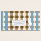 Camel Blue Modern Plaid Desk Mat Gallery Image 1