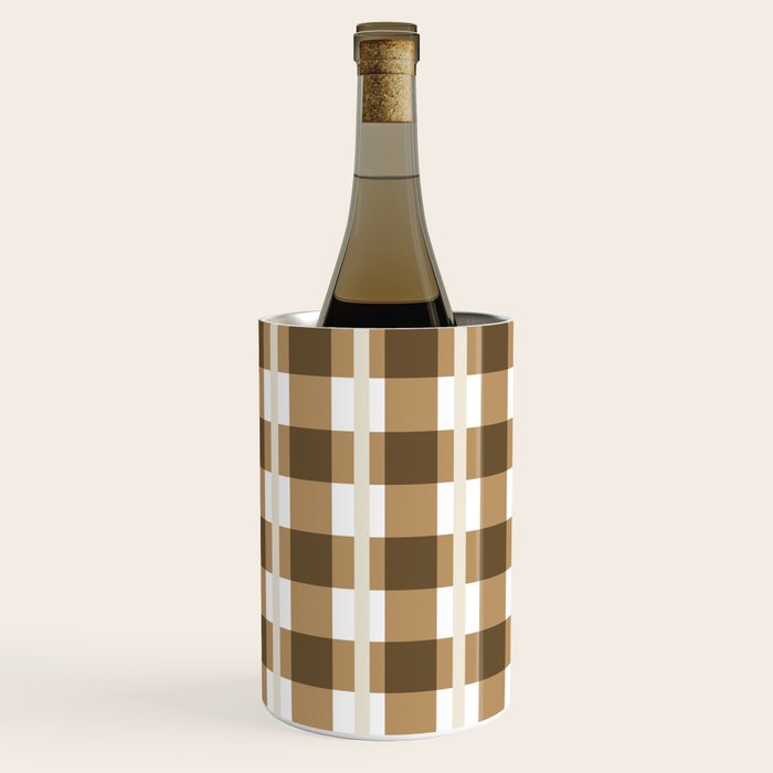 Camel Blue Modern Plaid Wine Chiller Gallery Image 1