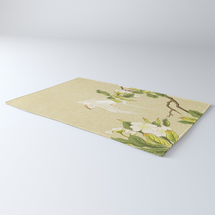 Pear blossoms and white swallow Type A: Minhwa-Korean traditional/folk art Rug Gallery Image 3
