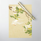 Pear blossoms and white swallow Type A: Minhwa-Korean traditional/folk art Wrapping Paper Gallery Image 1