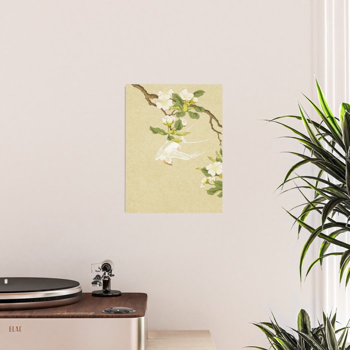 Pear blossoms and white swallow Type A: Minhwa-Korean traditional/folk art Poster Gallery Image 2