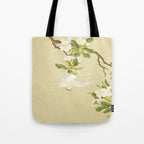Pear blossoms and white swallow Type A: Minhwa-Korean traditional/folk art Tote Bag Gallery Image 1