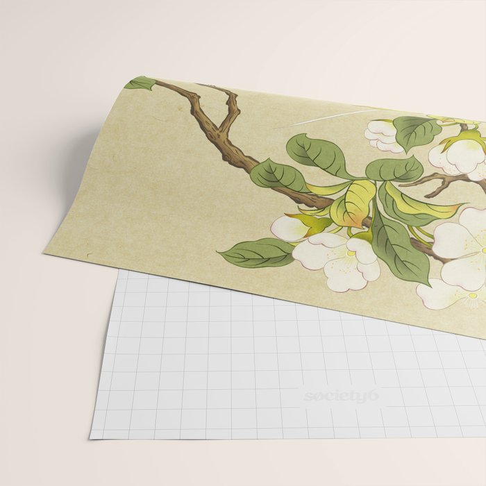 Pear blossoms and white swallow Type A: Minhwa-Korean traditional/folk art Wrapping Paper Gallery Image 2