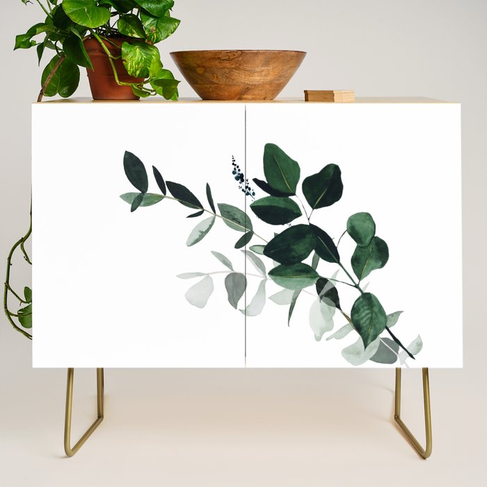 Botany Leaves ~Watercolor Credenza Gallery Image 1