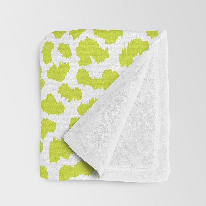 Chartreuse French Leopard Print Throw Blanket Gallery Image 3