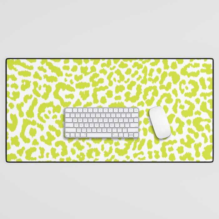 Chartreuse French Leopard Print Desk Mat Gallery Image 1