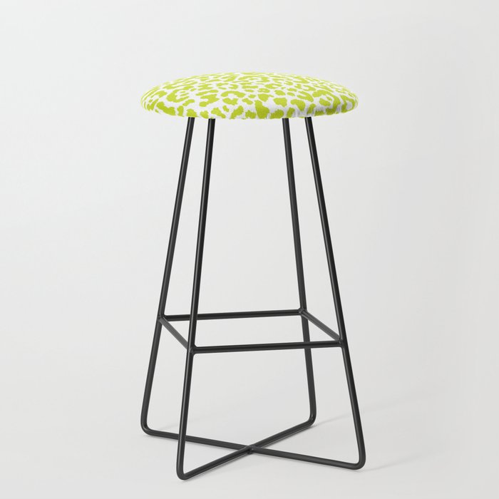Chartreuse French Leopard Print Stool Gallery Image 1