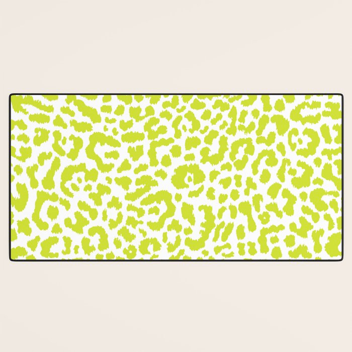 Chartreuse French Leopard Print Desk Mat Gallery Image 3