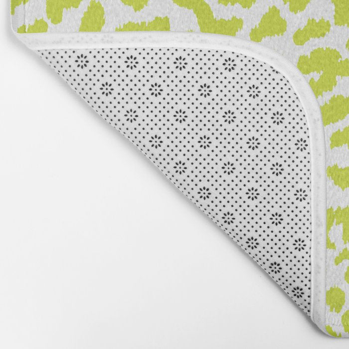 Chartreuse French Leopard Print Bath Mat Gallery Image 2