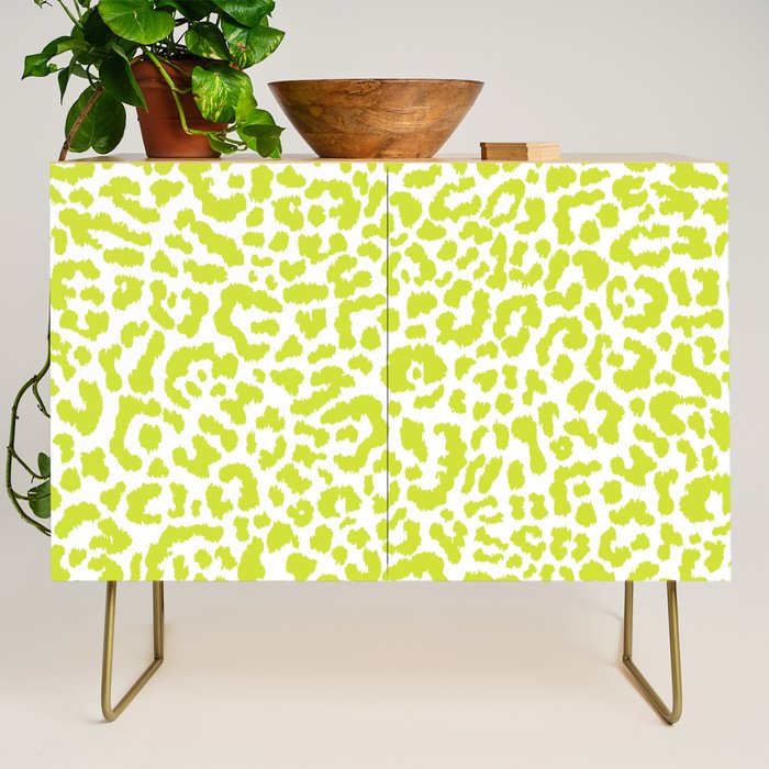 Chartreuse French Leopard Print Credenza Gallery Image 1