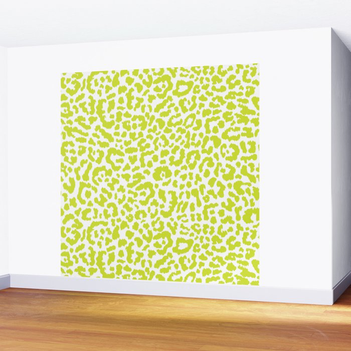 Chartreuse French Leopard Print Wall Mural Gallery Image 2