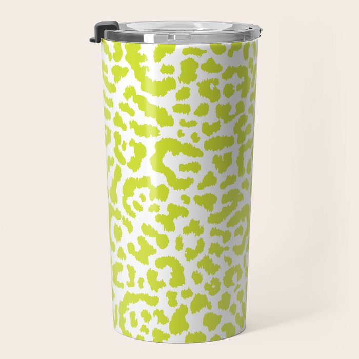 Chartreuse French Leopard Print Travel Mug Gallery Image 3