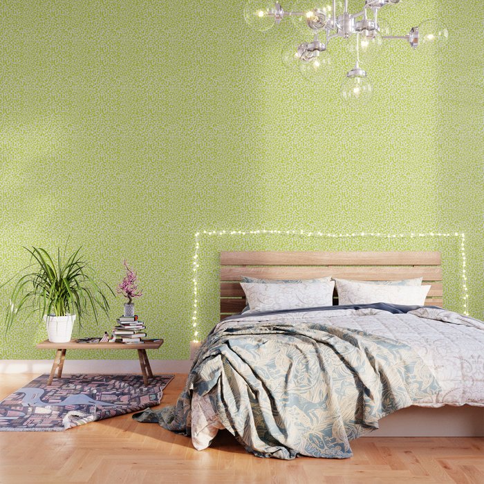 Chartreuse French Leopard Print Wallpaper Gallery Image 3