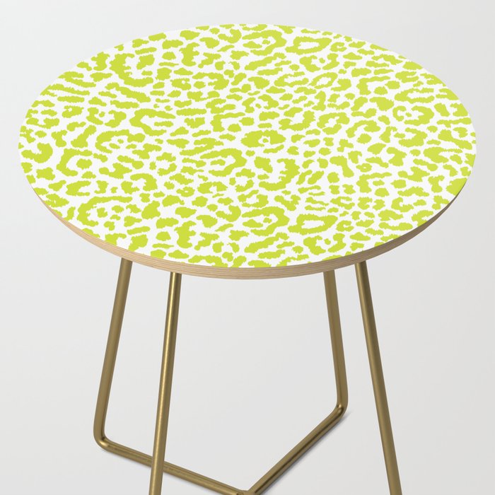 Chartreuse French Leopard Print Side Table Gallery Image 2