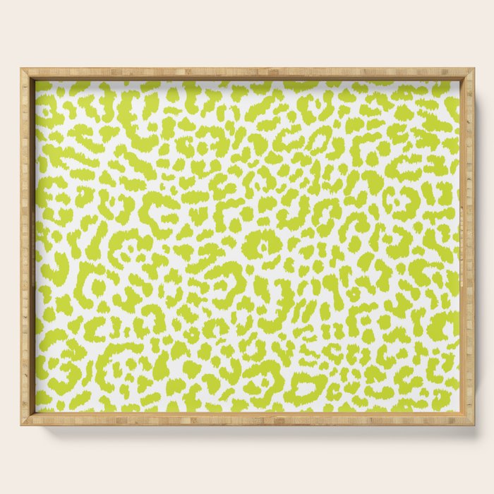 Chartreuse French Leopard Print Serving Tray Gallery Image 1
