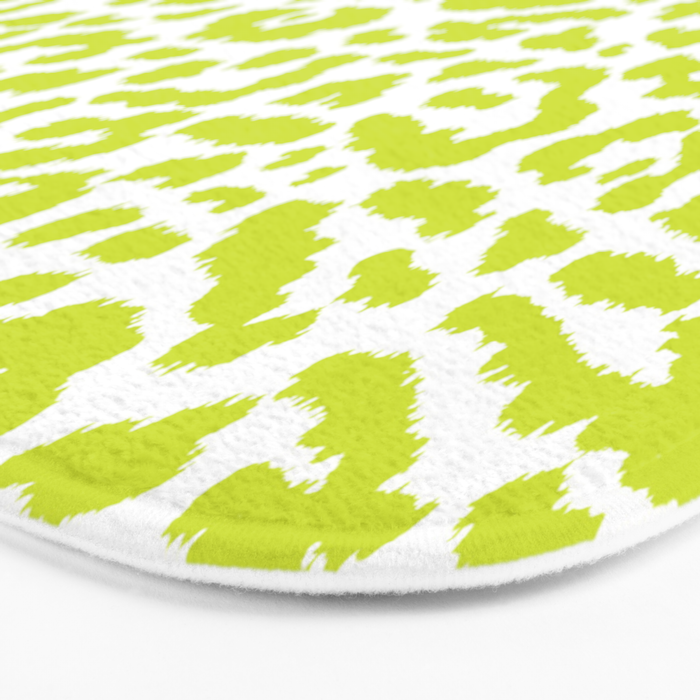 Chartreuse French Leopard Print Bath Mat Gallery Image 3