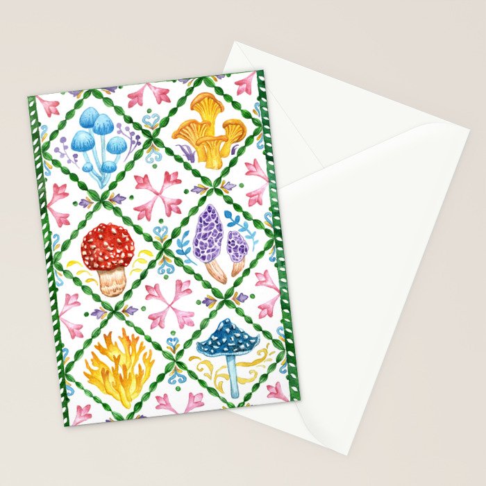 Decorative mushrooms pattern Stationery Card Gallery Image 2