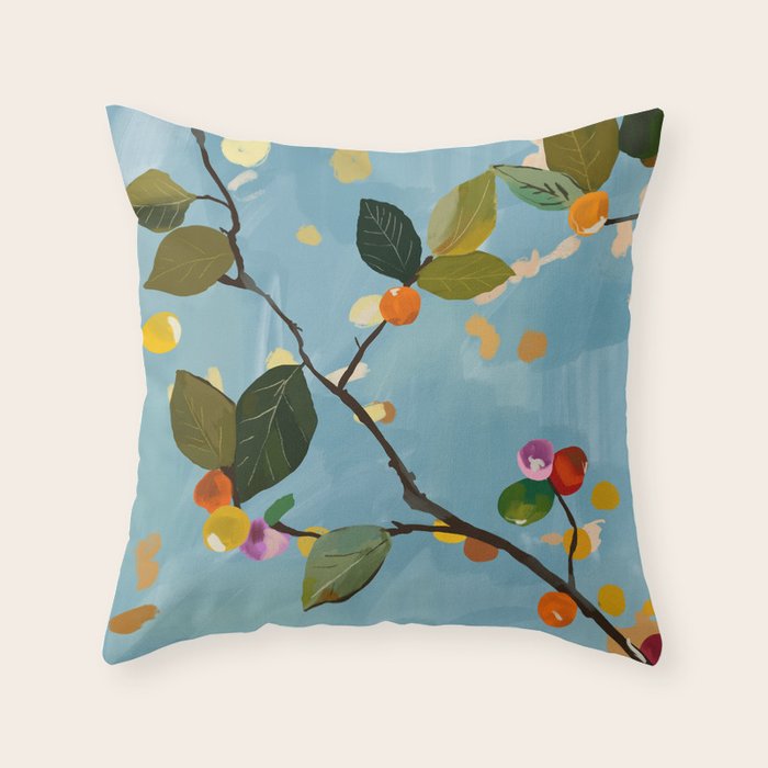 Cherry Fruit Branch I Throw Pillow Gallery Image 1
