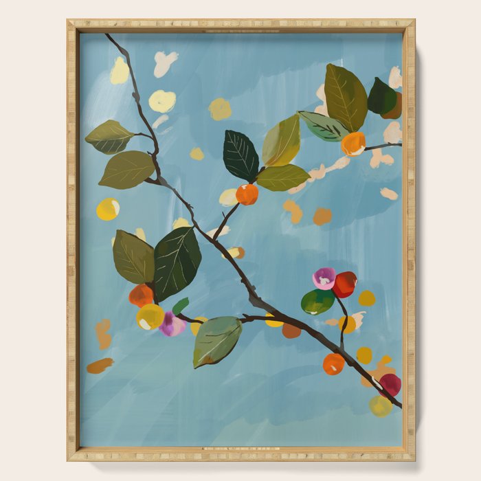 Cherry Fruit Branch I Serving Tray Gallery Image 1