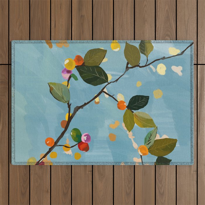 Cherry Fruit Branch I Outdoor Rug Gallery Image 1