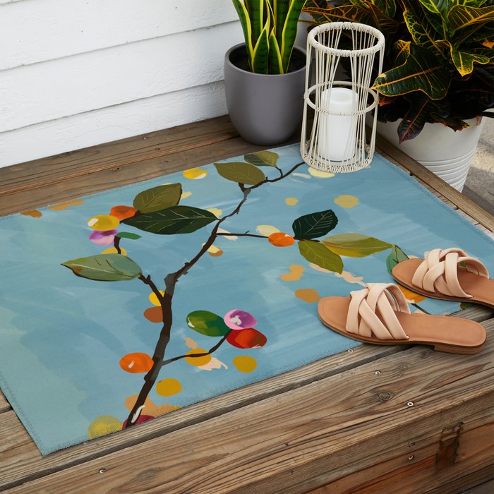 Cherry Fruit Branch I Outdoor Rug Gallery Image 2