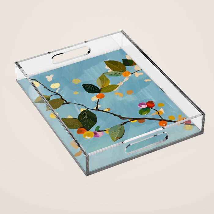 Cherry Fruit Branch I Acrylic Tray Gallery Image 1