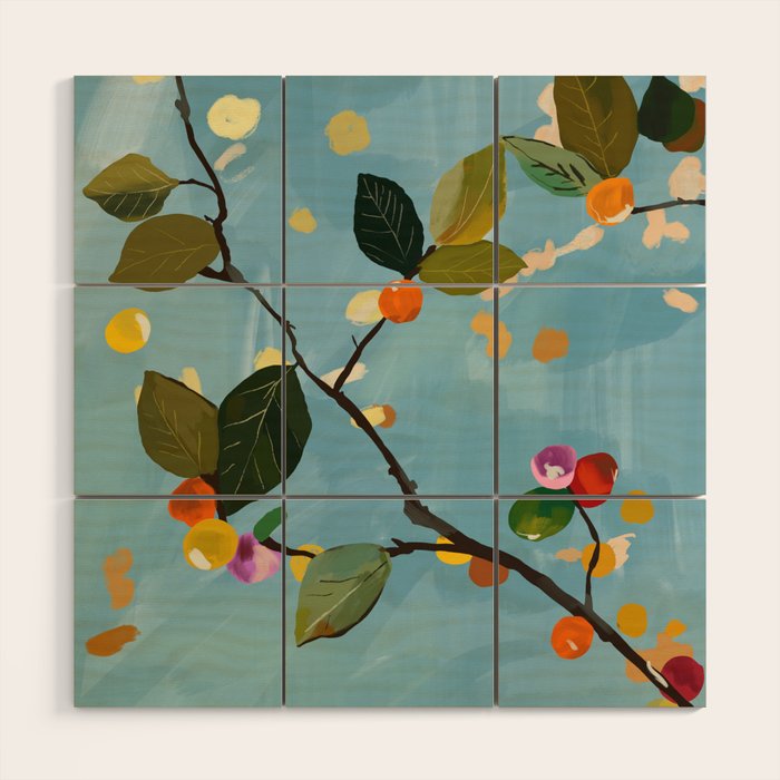 Cherry Fruit Branch I Wood Wall Art Gallery Image 1