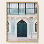 The green door | Lisbon Portugal architecture | Fine art travel photography print Serving Tray Gallery Image 1