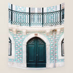 The green door | Lisbon Portugal architecture | Fine art travel photography print Wall Tapestry Gallery Image 4