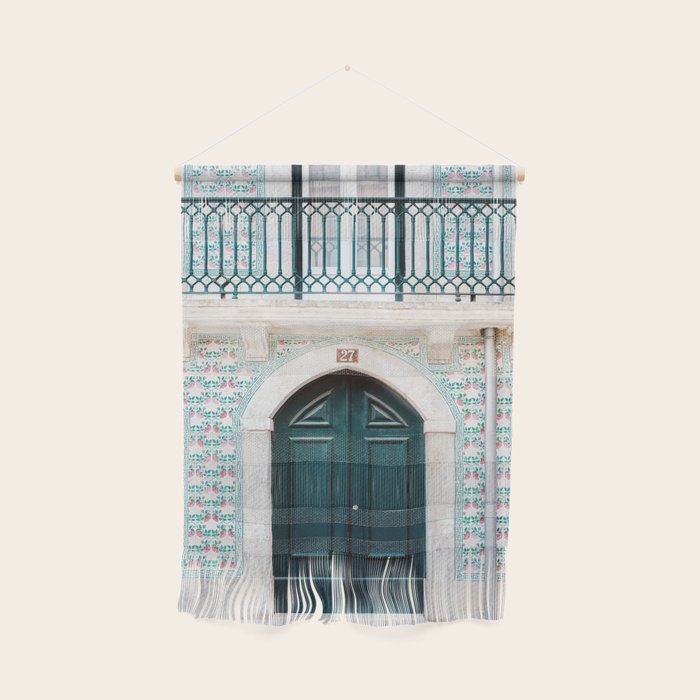 The green door | Lisbon Portugal architecture | Fine art travel photography print Wall Hanging Gallery Image 1