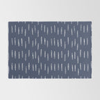 Boho Prints, Raindrops, Indigo Blue, Minimalism, Abstract Art Rug Gallery Image 2