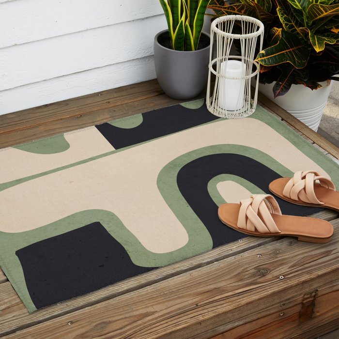 Modern Abstract Minimal Shapes 19 Outdoor Rug Gallery Image 2
