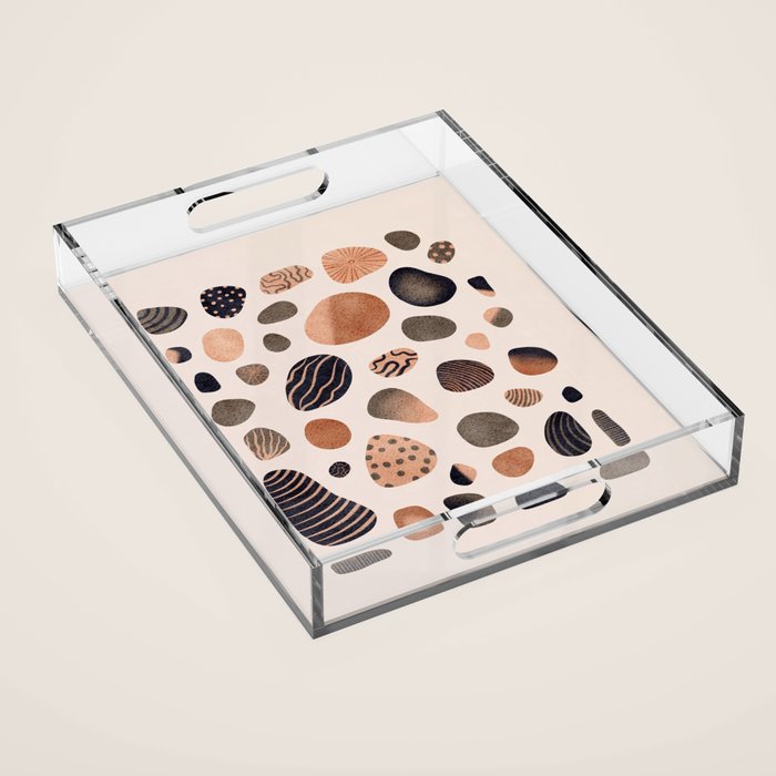 Watercolor Pebbles Acrylic Tray Gallery Image 1