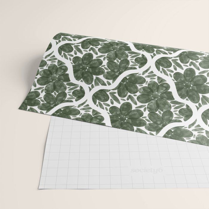 Green Petals Oasis Motif Wrapping Paper Gallery Image 2
