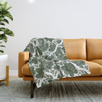 Green Petals Oasis Motif Throw Blanket Gallery Image 1