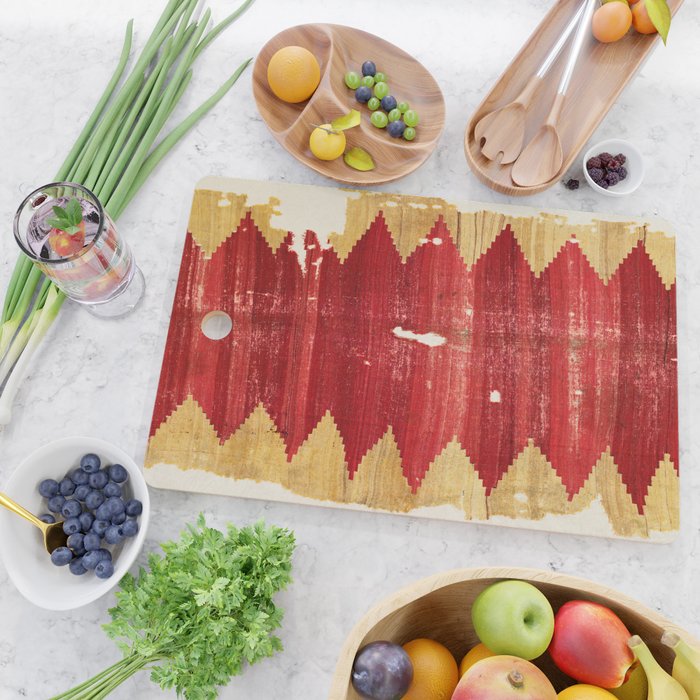Cappadocian  Antique Turkish Kilim Rug Print Cutting Board Gallery Image 2