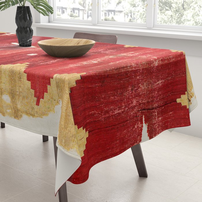 Cappadocian  Antique Turkish Kilim Rug Print Tablecloth Gallery Image 3