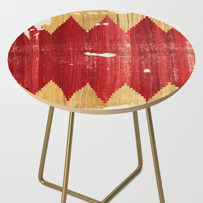 Cappadocian  Antique Turkish Kilim Rug Print Side Table Gallery Image 2