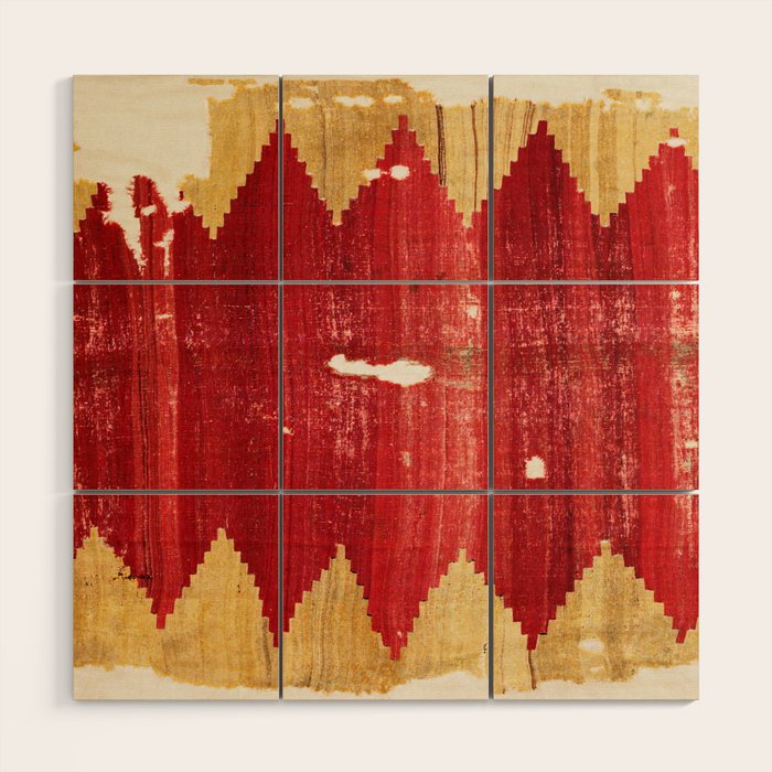 Cappadocian  Antique Turkish Kilim Rug Print Wood Wall Art Gallery Image 1
