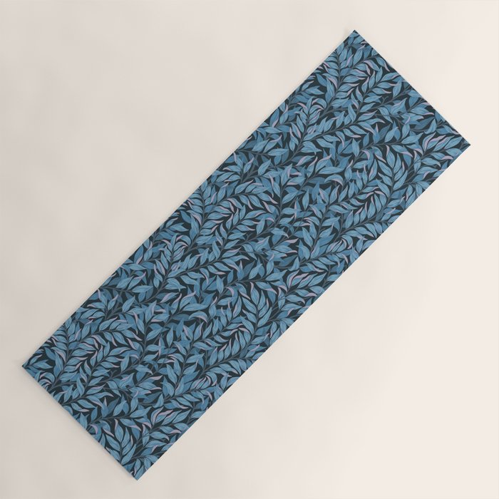 Romantic Botanica - Foliage in Dark Blue Yoga Mat Gallery Image 1