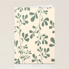 Abstract Leaves Print, Ivory and Green Stationery Card Gallery Image 2