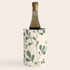 Abstract Leaves Print, Ivory and Green Wine Chiller Gallery Image 2