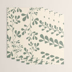 Abstract Leaves Print, Ivory and Green Wrapping Paper Gallery Image 3
