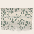 Abstract Leaves Print, Ivory and Green Wall Hanging Gallery Image 1