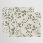 Abstract Leaves Print, Ivory and Green Placemat Gallery Image 1