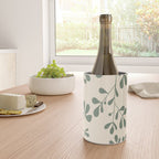 Abstract Leaves Print, Ivory and Green Wine Chiller Gallery Image 4