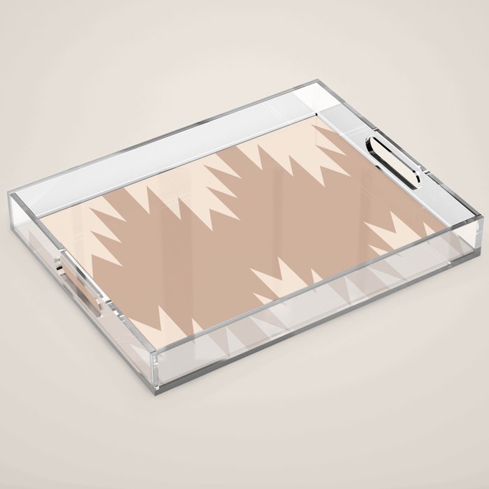 Geometric Southwestern Minimalism - Neutral Natural Beige Acrylic Tray Gallery Image 1