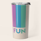Vintage Rainbow Have Fun Text Travel Mug Gallery Image 2