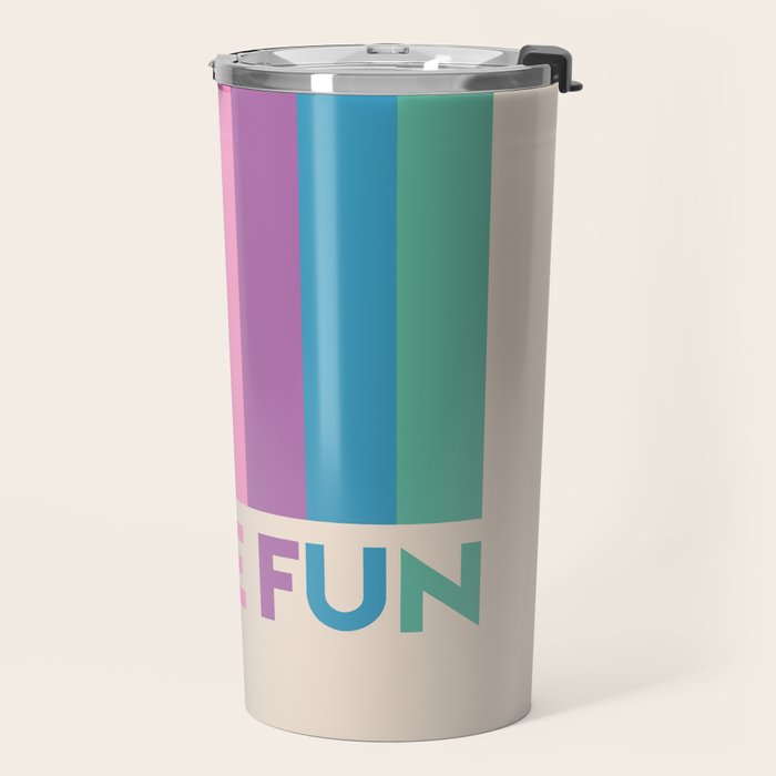 Vintage Rainbow Have Fun Text Travel Mug Gallery Image 2